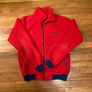 Vintage Red Patagonia Zip-up Fleece Jacket